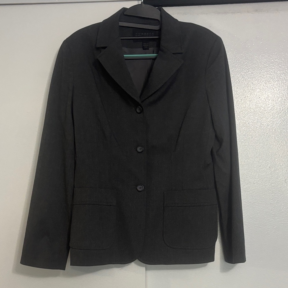 Express Black Three-Button Women's Blazer Jacket